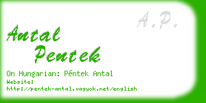 antal pentek business card