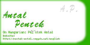 antal pentek business card